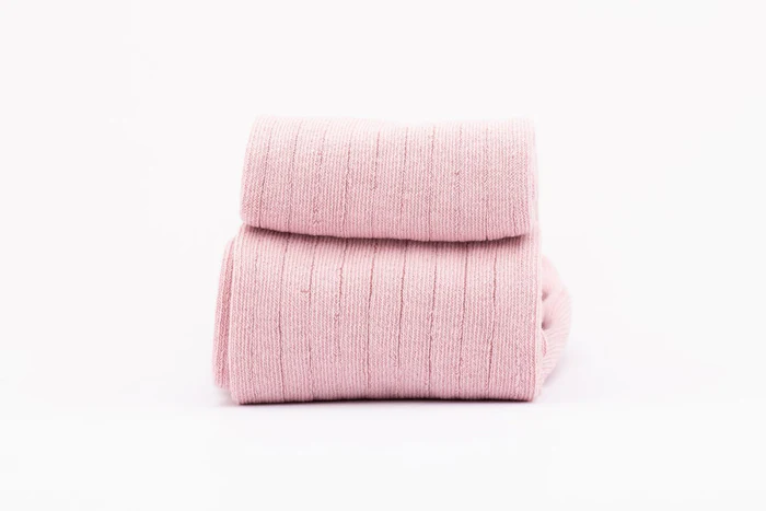 Leotardo Acanalado de Algodón - Rosa Pastel