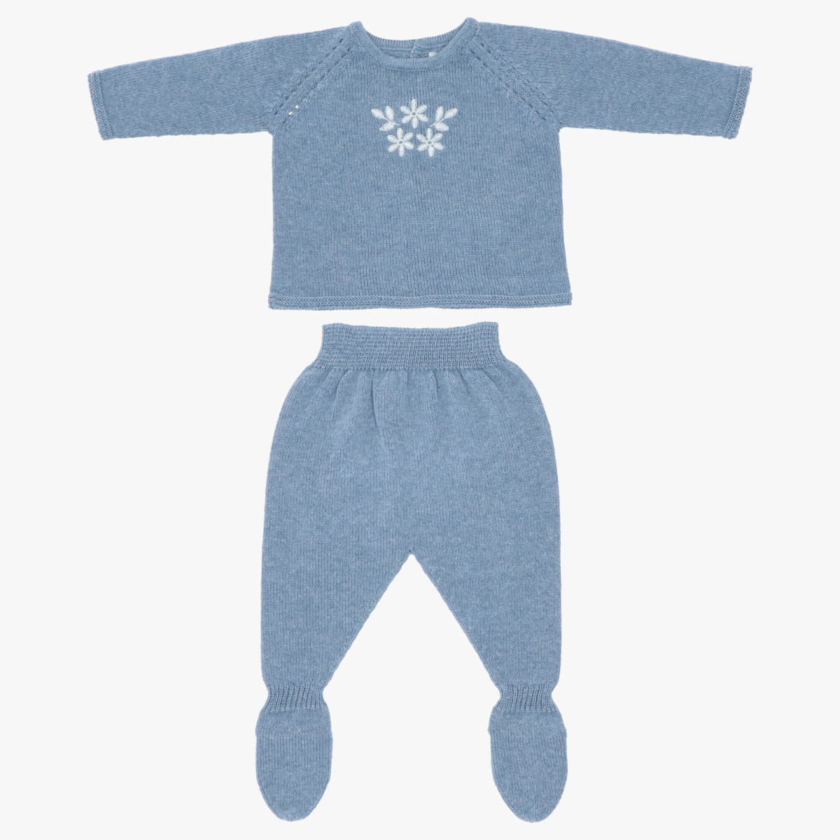 Conjunto Primera Puesta Bordado Niña Chambray