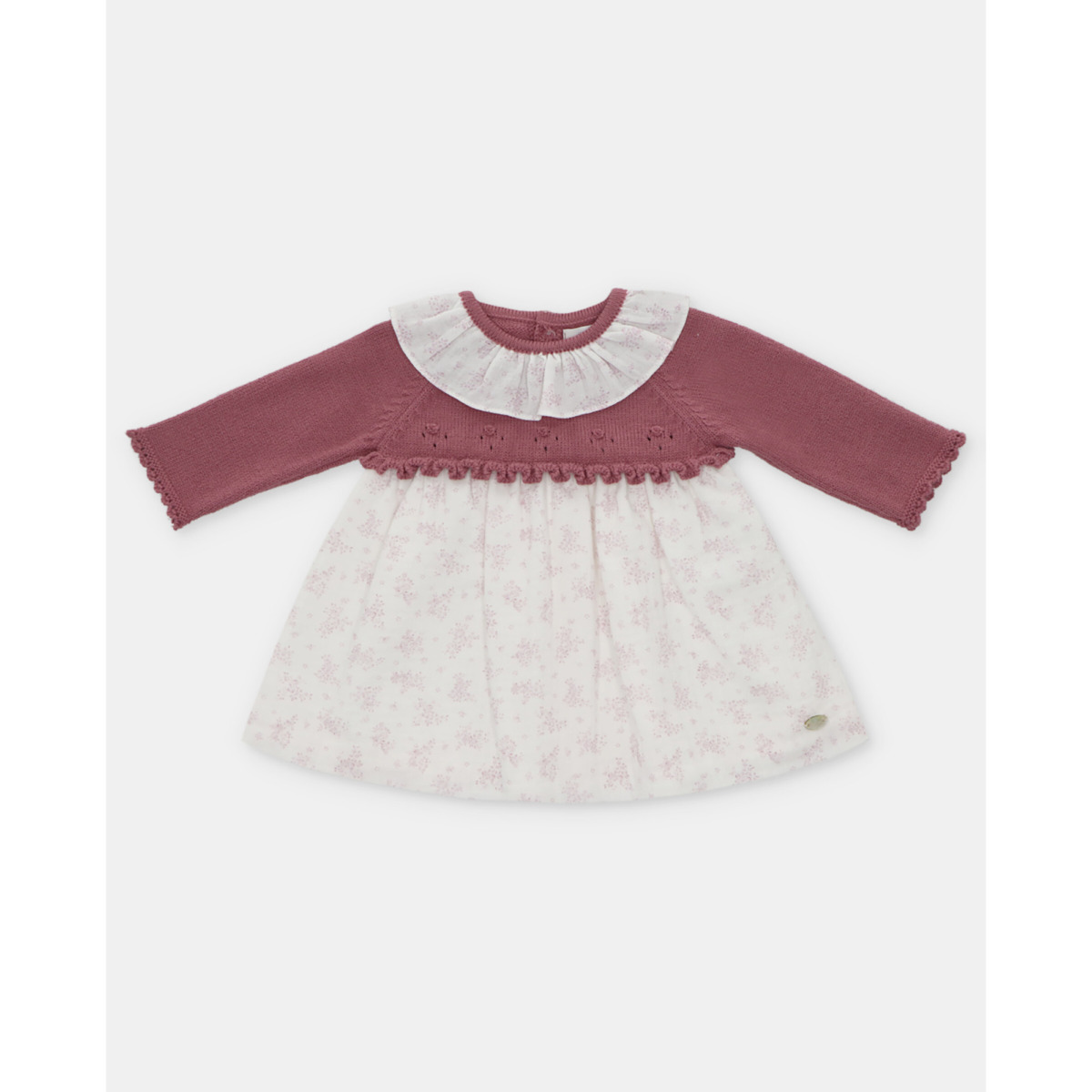 Vestido Punto y Tela NiƱa Plum